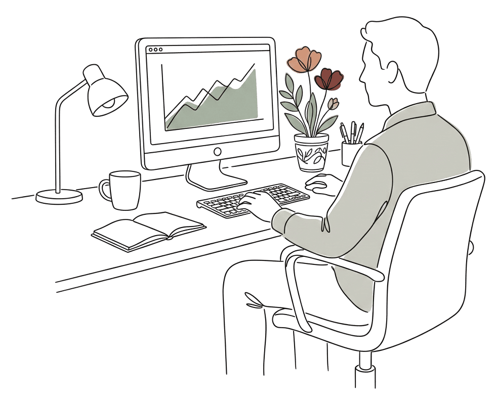 Digital Marketing - Graph on a computer